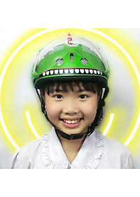 Mũ Nón Bảo Hiểm KhoNCC Hàng Chính Hãng - Cho Bé Trẻ Nhỏ Kiểu Dáng Khủng Long Có Kính Bảo Vệ Mắt - NHK-NBHKL-XALA (Nhiều Màu)