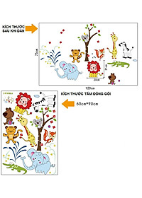 Decal dán tường vườn thú của bé - combo 2 bộ AmyShop