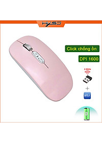 Chuột không dây HXSJ M103B wireless Bluetooth tự sạc pin siêu mỏng không gây tiếng ồn chuyên dùng cho Máy tính, pc, Laptop, Tivi  - Hàng chính hãng