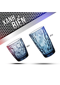 Bộ 6 ly thủy tinh Bormioli Rocco Diamond 300ml – Ly uống nước cao cấp | Màu trắng – xanh biển – tím