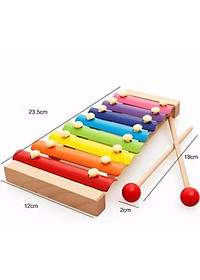 Combo Đồ Chơi Gỗ Giá Rẻ 4 món: Luồn Hạt - Con Sâu Gỗ - Đàn Gỗ 8 Thanh - Cầu Vồng Phát Triển Trí Tuệ Cho Bé