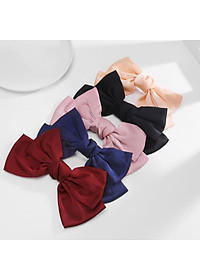 Kẹp tóc nơ lớn Hàn Quốc , cặp tóc nơ sau dễ thương KT13 chất liệu lụa mềm mại