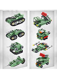 Đồ chơi lắp ráp cho bé trai Robot và Xe Tank 8 trong 1 với 832 chi tiết có thể ráp thành 25 kiểu khác nhau Mã 633029