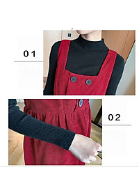 Sét Yếm Bầu Công Sở Dự Tiệc Cao Cấp Azuno AZ1012 Chất Liệu Nhung Ép (Kèm Áo Len)