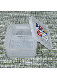 Hộp thực phẩm vuông có giá lót, nắp mềm Nakaya 1100ml Nội địa Nhật Bản