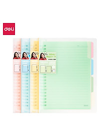 Sổ Tay Ghi Chép 60 Trang Gáy Lò Xo A5 Deli - Xanh Dương/Hồng/Vàng/Xanh Lá - QHA560