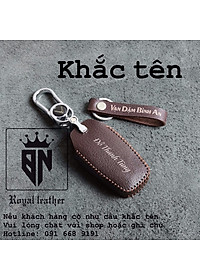 Bao da bọc ốp chìa khoá xe ô tô Vinfast VF5 xe điện handmade da thật 004