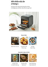 Lò nướng chân không kết hợp chức năng hấp Lock&Lock EJF693GRY Steam Air Fryer Oven (12.5 Lít) - Hàng chính hãng