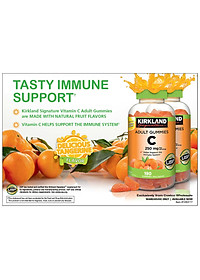Kẹo dẻo bổ sung Vitamin C Kirkland Adult Gummies C 250mg hộp 180 viên của Mỹ