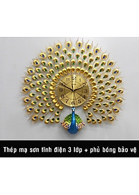 Đồng Hồ Treo Tường Con Chim Công Kim Trôi A25 Nghệ Thuật Cao Cấp Shouse hiện đại 3D kích cỡ lớn đẹp treo phòng khách