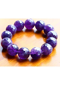 Vòng thạch anh tím hạt đa giác size 16mm mệnh hỏa. thổ - Ngọc Quý Gemstones