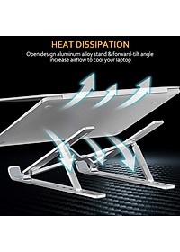 Giá đỡ Aluminum hợp kim nhôm cho Macbook laptop 10 inch đên 15.6 inch hiệu HOTCASE giúp tản nhiệt thiết kế nhôm nguyên khối - Hàng nhập khẩu
