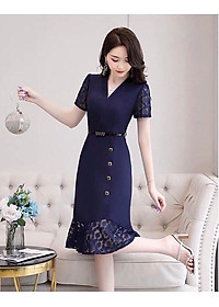 Đầm ôm body đuôi cá phối ren duyên dáng size từ 40-71kg