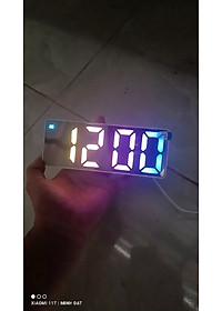 Đồng Hồ Led, Đồng Hồ Để Bàn RGB, Có Báo Thức, Hiển Thị Thời Gian, Nhiệt Độ, Có Cảm Biến Ánh Sáng Tự Động, Decor Phòng Ngủ Chill