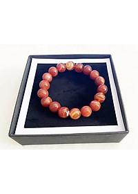 Vòng tay mã não đỏ 10 ly, vòng tay phong thủy đá thạch anh ( mẫu mới )