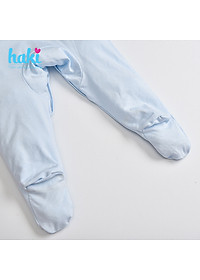 Bộ body sơ sinh liền tất, tay lật vải tre (Bamboo) cao cấp BB034, sleepsuit cho bé, set body dài tay cho bé sơ sinh chính hãng HAKI