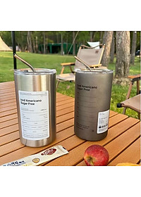 Ly Giữ Nhiệt Inox 304 Iced Americano 600ml Kèm Ống Hút