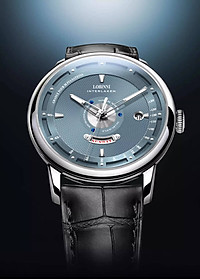 Đồng hồ nam chính hãng LOBINNI L18087-2 hàng mới fullbox hãng ,máy cơ kính sapphire chống nước đầy đủ,mặt tròn xanh dây da đen xịn