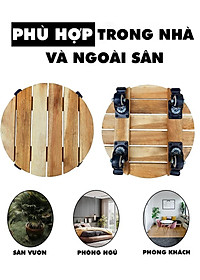 Đế Kê Chậu Cây Có Bánh Xe ANKAN, R30cm Làm Giá Đỡ Kệ Hoa Cây Cảnh, Màu Vàng Nắng, Chịu Tải 150Kg