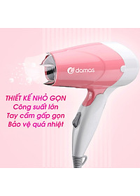 Nơi bán Máy Sấy Tóc Damas JT3377 (Chính Hãng) - Tay cầm gấp gọn tiện dụng, chế độ bảo vệ nguồn điện, tự động ngắt nguồn chống cháy thiết bị