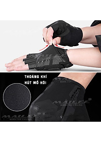 Găng tay xe đạp hở ngón, nửa ngón đệm chống sốc 2 lớp S191 thoáng khí lau mồ hôi, chống trơn trượt Cycling Mai Lee
