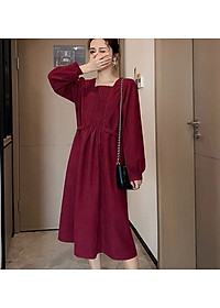 Váy Bầu Công Sở Thu Đông Azuno AZ1811 Chất Liệu Nhung Ép Cao Cấp Mẫu Mới