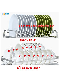 Kệ chén đa năng 2 tầng inox 304 mẫu lớn Hobby Home Decor KC2M