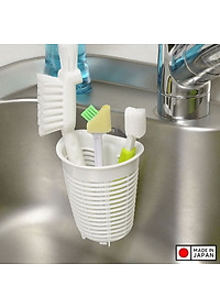 Rổ treo đựng giẻ rửa bát tiện lợi màu trắng (dáng sâu) - Hàng nội địa Nhật