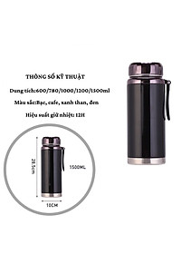 Bình Giữ Nhiệt Kim Cương Inox 304 Giữ Nhiệt Tốt Trong 6-8H - Chống Rỉ Sét Đảm Bảo An Toàn Cho Sức Khỏe Người Dùng - Hàng Loại 1 - Chính Hãng