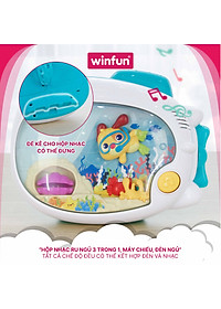 Đèn ngủ 3 chức năng, 2 chế độ nhạc - ru ngủ cho bé  từ 0 tháng tuổi Winfun 720000-NL