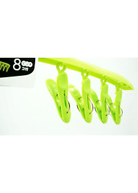 Móc treo có kẹp 8 chiếc giúp phơi khăn tay, tất, găng tay, khăn len... rất tiết kiệm diện tích - nội địa Nhật Bản 