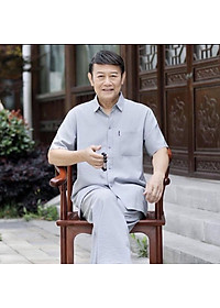 Bộ mặc nhà nam trung niên cho bố, đồ bộ quần áo người già