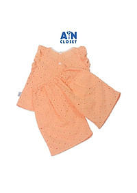 Bộ quần áo lửng bé gái họa tiết Nơ cam 2 tầng cotton thêu - AICDBGURIUAT - AIN Closet