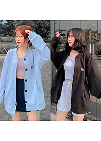   Áo khoác nỉ bông Cardigan KN11 Lazy Puppy hình cún con dễ thương, siêu xinh, chất liệu cao cấp, co giãn thoải