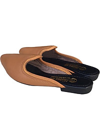 Dép bít mũi TRƯỜNG HẢI da bò thật mềm mại không bong tróc đế cao su chồng mòn êm ái BMN0361