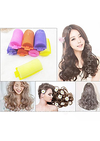 Lô 8 dụng cụ cuốn tóc uốn tóc bằng mút không xài điện xài nhiệt