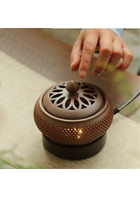 Lò xông - Lư xông trầm điện có hẹn giờ chỉnh nhiệt bằng gốm chịu nhiệt cao cấp hình lưới