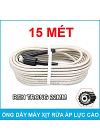 Dây rửa xe cao áp cho máy xịt rửa áp lực cao ren trong 22mm dài 15 mét