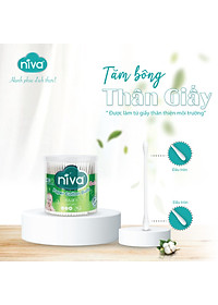 Tăm bông Niva trẻ em hũ xoay 400 que giấy BHP2