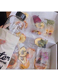 Hộp 30 gói trà detox hoa quả sấy khô 3 vị robimart giảm cân, giữ dáng, đẹp da - tặng kèm bình 1000ml, đường