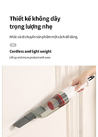 Máy hút bụi cầm tay mini Locknlock ENV136WHT Mini vacuum cleaner - 14V, 500mA, 75W - Dung tích 0.5L- Hàng chính hãng
