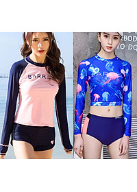 Bikini Hai Mảnh Đồ Bơi Tay Dài Che Nắng MHAT045 MayHomes Form Chuẩn Thun Bốn Chiều Co Giãn Tốt