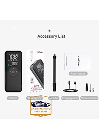 Máy Bơm Lốp Mini Cầm Tay CARSUN C3106 – Pin 4000mAh, Bơm Không Dây, Công Suất 40W, Tích Hợp Đèn LED & Sạc Dự Phòng