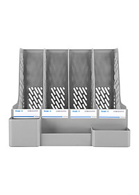 WJK9279G Giá hồ sơ 4 ngăn có ống cắm Guangbo  (Ghi)