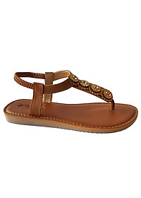 Giày sandal nữ xỏ ngón da bò thật BIGGBEN cao cấp SDN72