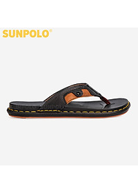 Dép Kẹp Xỏ Ngón Nam Da Bò SUNPOLO KEP026 Đế cao su bền bỉ