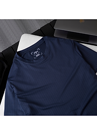 Áo phông cộc tay ô chấm màu navy ALGAPC074