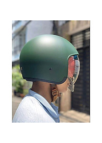 Nón bảo hiểm 3/4 ROYAL M139 có kính âm màu XANH LÍNH NHÁM