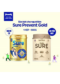 Sữa bột cho người lớn tuổi Vinamilk Sure Prevent 900g (Hộp thiếc) - bổ sung dinh dưỡng và tăng cường sức khỏe