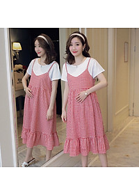 Đầm bầu yếm kẻ Azuno